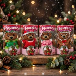Squeeezy Holiday Dress Up Bear Set of 4