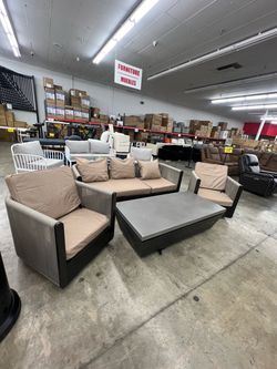 Outdoor Patio Sofa Set with Coffee Table
