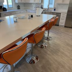 4 Leather Bar Stools 