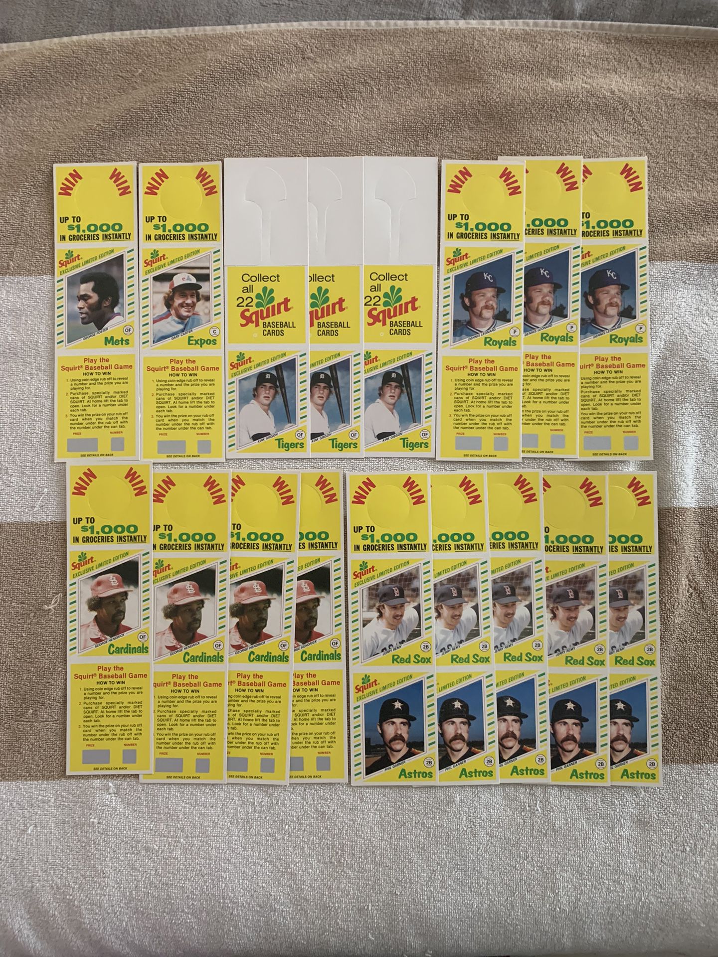 1982 Squirt baseball cards 17 tall card Bottle Hangers. All New 