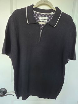 Mens cotton short sleeve shirt, black sz. L