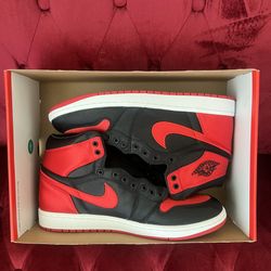 Jordan 1 Retro High Stain Bred Black Red Size 10 (11.5W) Brand New 