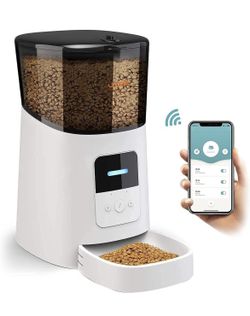 WOPET 6L Automatic Cat Food Dispenser,WiFi Automatic Cat Feeder with APP Control for Remote Feeding,Automatic Dog Feeder with Low Food Sensor and Voic
