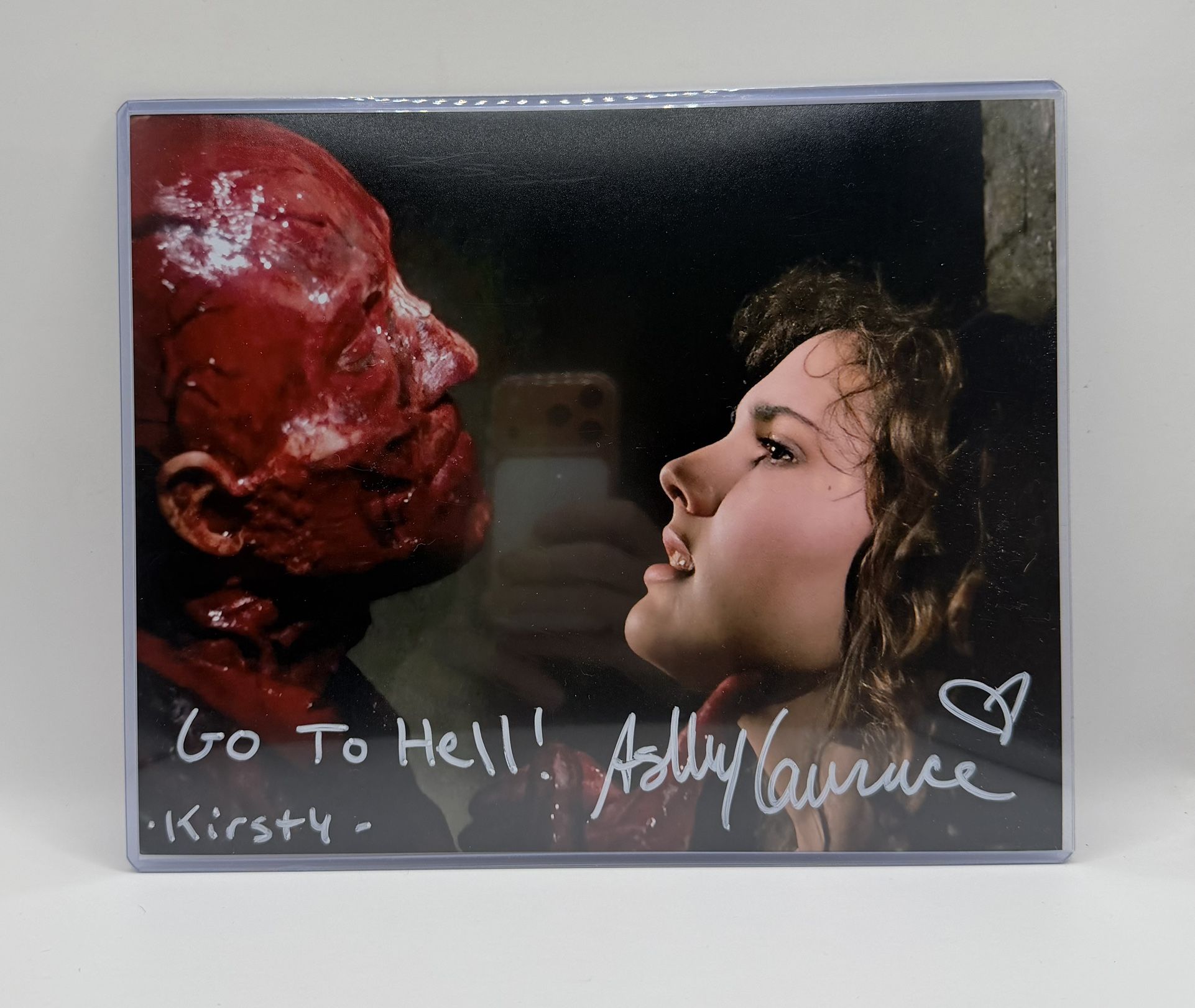 Ashley Laurence Signed Photo GCOA "GO TO HELL!" Hellraiser Kirsty Cotton