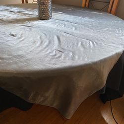 Dark Silver/gray Shiny Table Tablecloth 