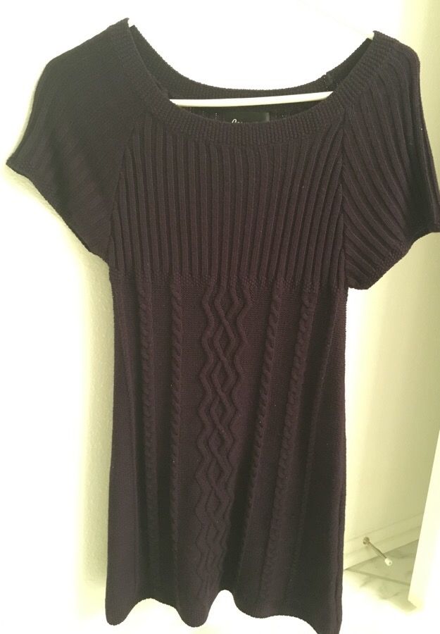 PS purple mini sweater dress. Cute with boots!