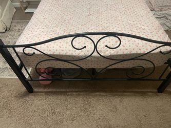 Full black metal bed frame ( mattress not included)