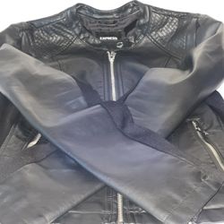 Make An Offer,Express Black Faux Leather Moto Jacket Size M (Like New)