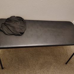 Portable Table With Black Table Cloth 