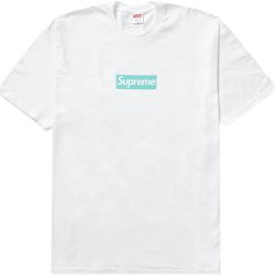 MENS SMALL Supreme x Tiffany Box Logo T-Shirt Authentic