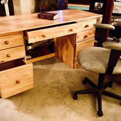Solid Wood Desk With Chair
