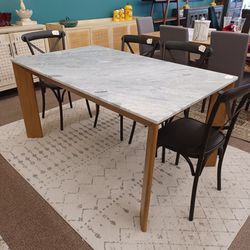 MOE'S Angle Ashen Grey Marble Dining Table