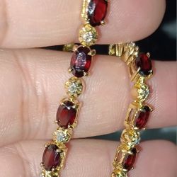 Diamonds and Garnet BRACELET 