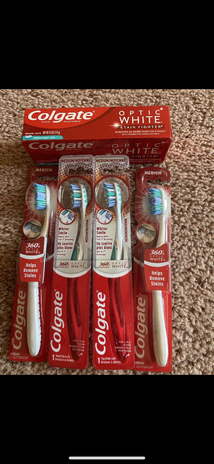 COLGATE TOOTHBRUSH & TOOOTHPASTE 5-COUNT NEW $9
