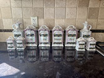 Vintage Canister set. 10 Piece “ Germany Back Stamp”
