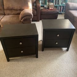 Two Black Side Tables