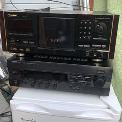 Yamaha Receiver And Puoneer 300+1 Disc