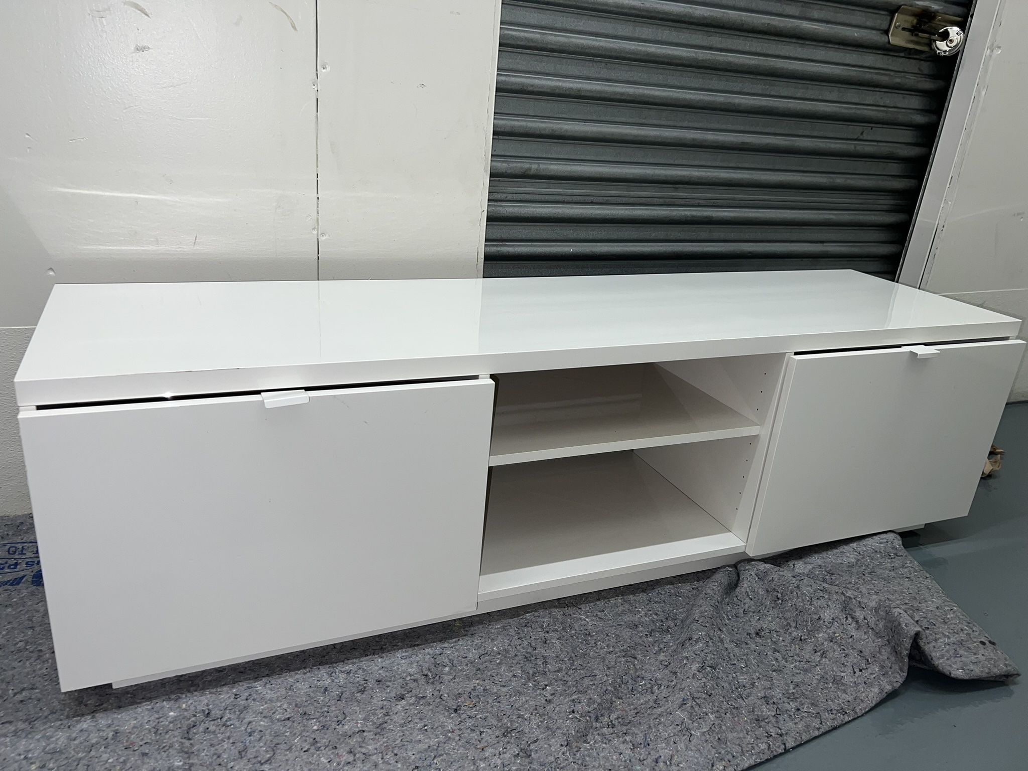 Tv bench/ stand , high white gloss
