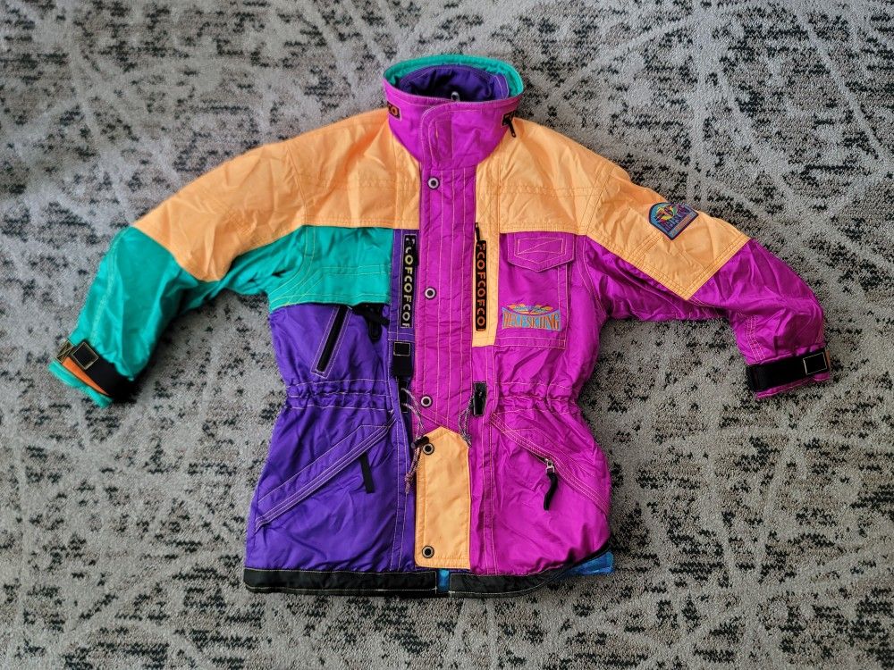 Vtg 90s F. Creative Office Parka Multicolored Jacket