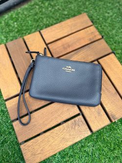 Coach double zip wristlet