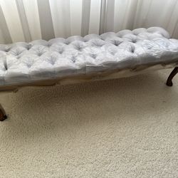 Vintage Rococo Button Tufted Bench Seat