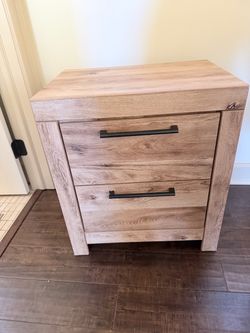2-Drawer Wood Nightstand Bedside Table