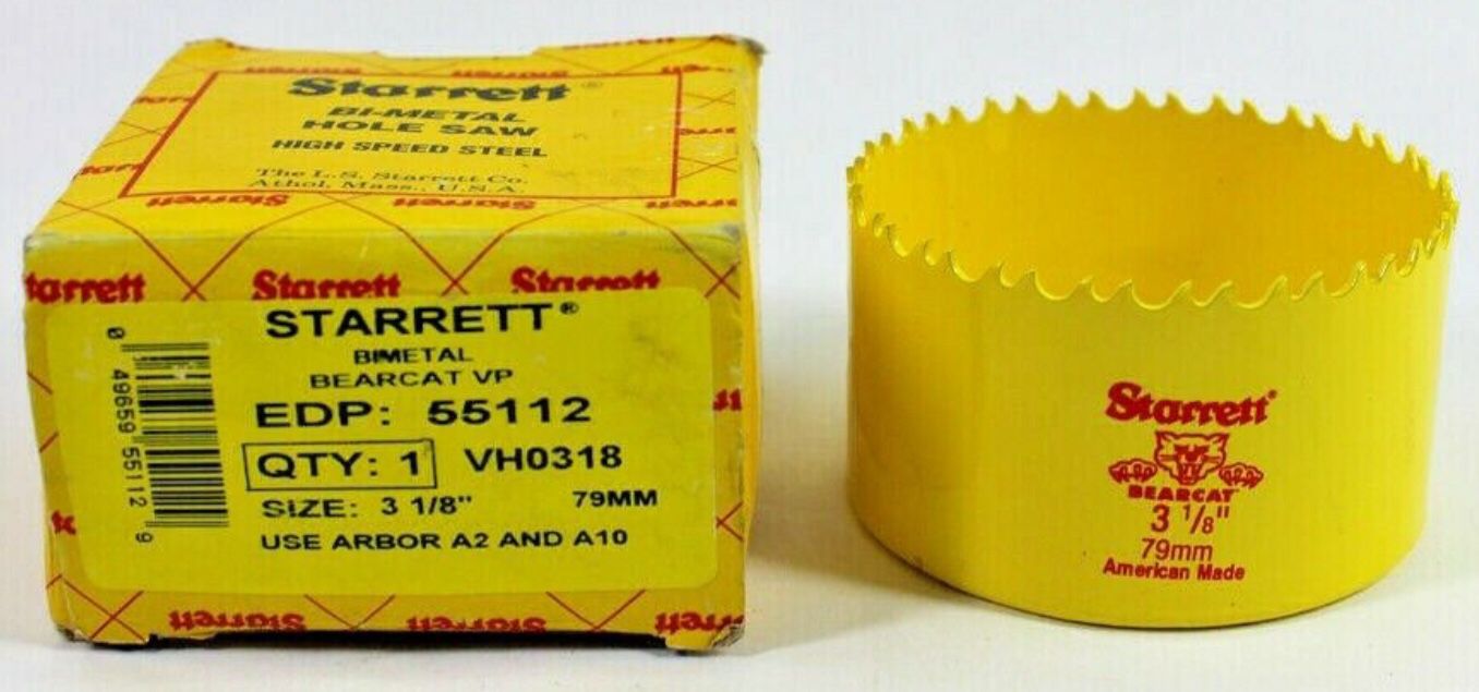 Starrett VH0318 3-1/8" (79mm) Bearcat Bi-Metal Hole Saw