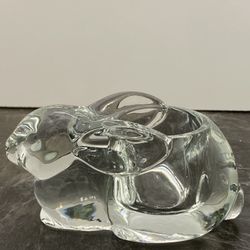 Vintage Clear Glass Bunny Rabbit Votive Holder