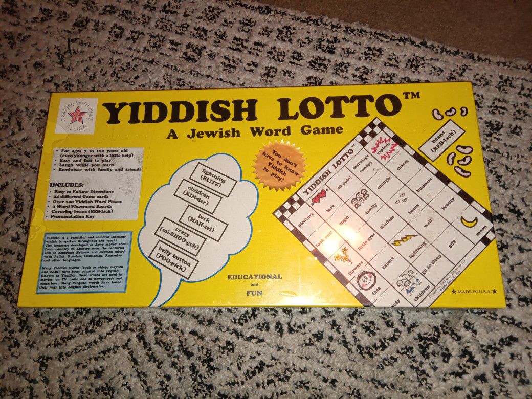 Yiddish Lotto Board Game 