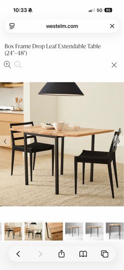 West Elm Box Frame Drop Leaf Extendable Table (24"–48")