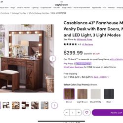 Make Up Vanity 43 Inches New In Box