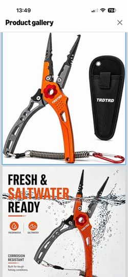 LureLite Pro Aluminum Fishing Pliers-Saltwater-Suitable Split Ring Tools with Fish Hook Remover- Fly Fishing Pliers with Braid Cutters, Sheath & Lanya