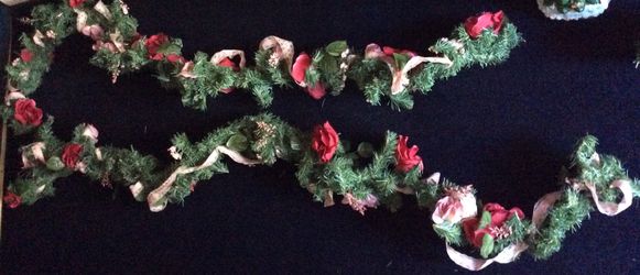 2 Christmas garland-each is about 65 inches long
