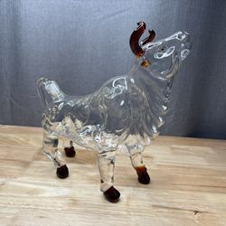 Bull Shaped Glass Whiskey Decanter