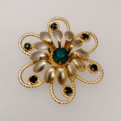 Vintage Mid Century Ornate Flower Brooch

