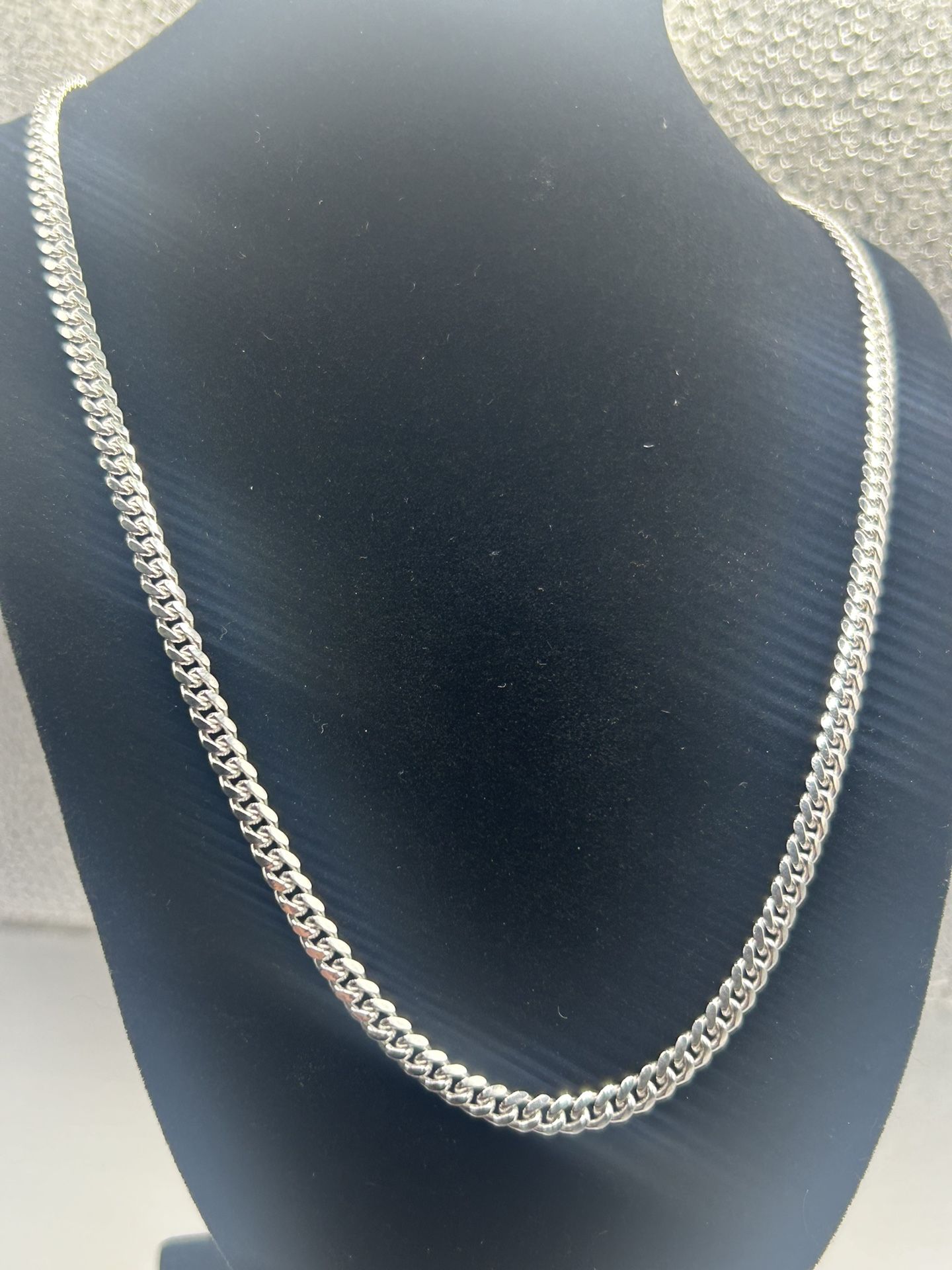4mm 20inch Cuban Chain 100% Sterling Silver