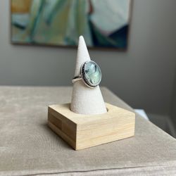 Adjustable Moss Agate Gemstone Ring ( firm on price )