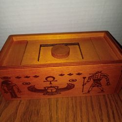 Nice Vintage Egyptian Tomb Revival Paranormal Decorated Puzzle Box $23 Firm
