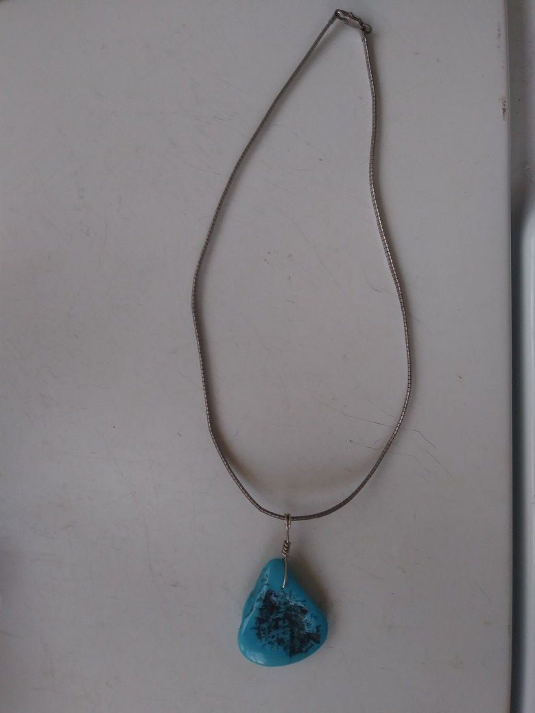 Native robyns egg blue turquoise necklace nice!!