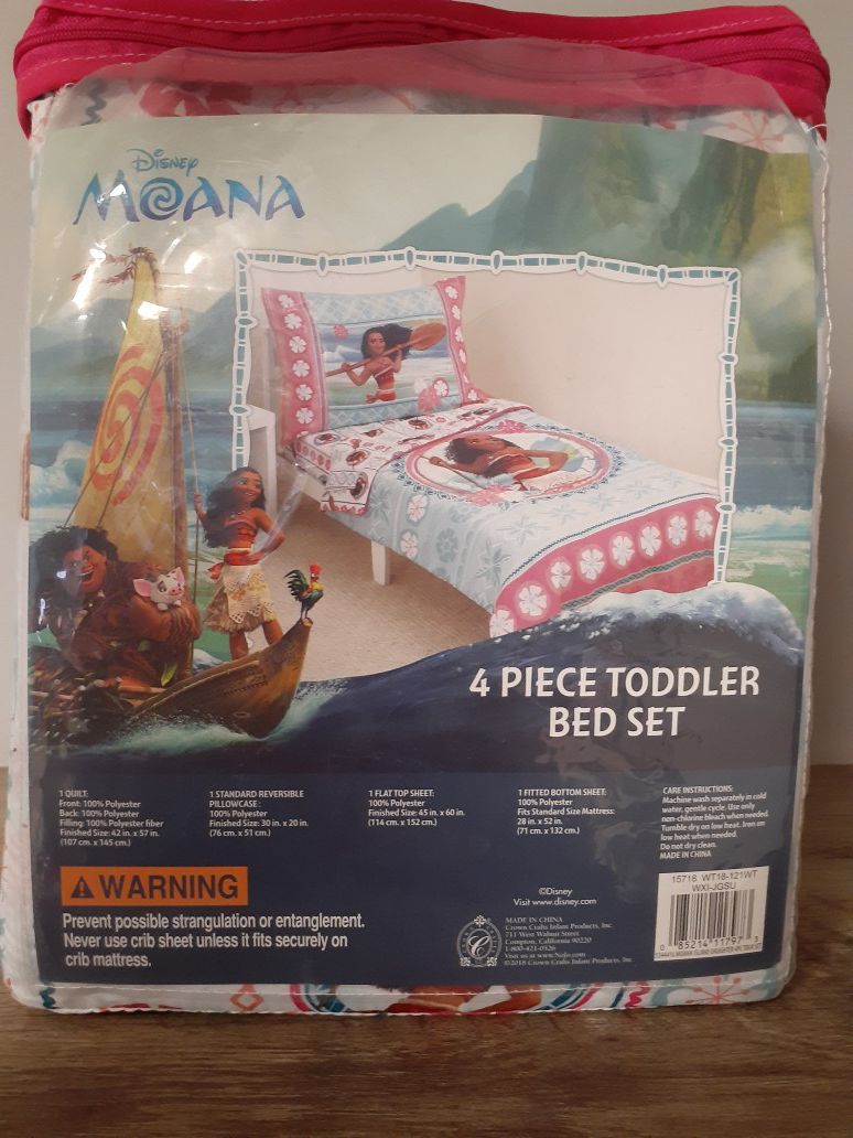 Disney Moana 4Pc Toddler Bedding Set