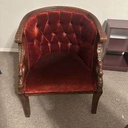 Red velvet antique chair