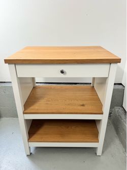 TORNVIKEN Kitchen island, off-white/oak, 28 3/8x20 1/2 "