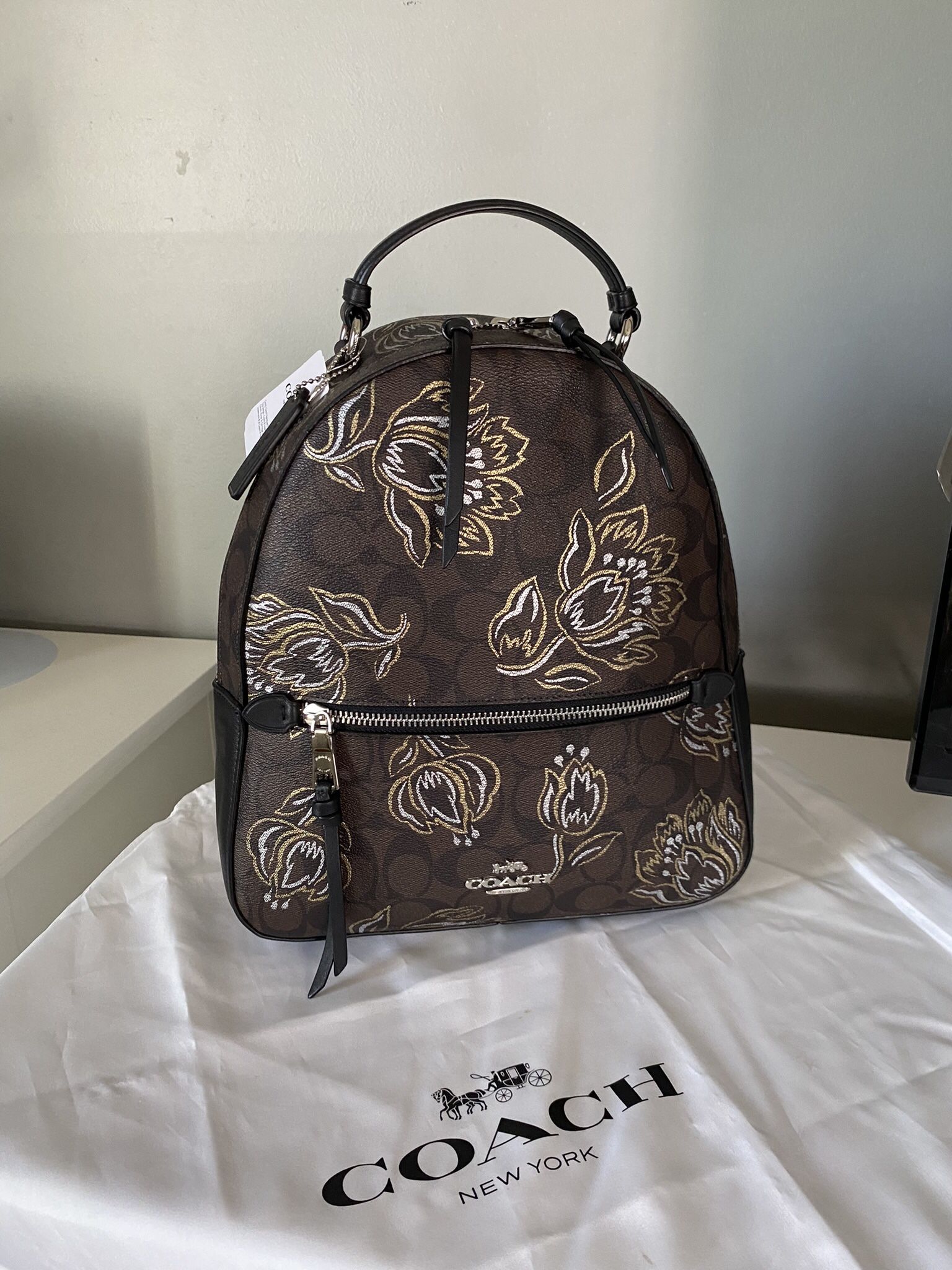 Coach Jordyn Signature Canvas Tulip Brown Backpack Like new Coach Brown Signature Coated Canvas and Leather Jordyn  main image 2