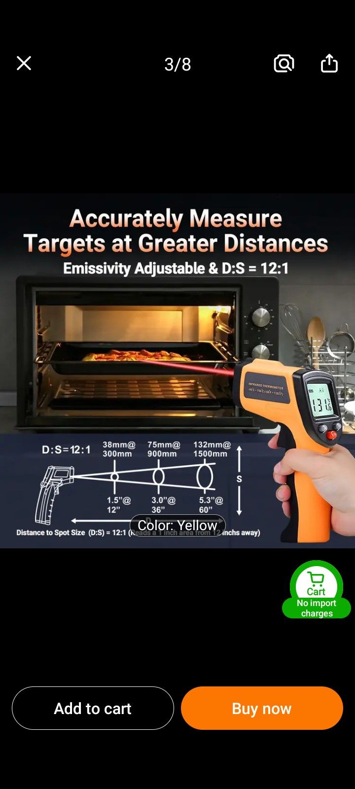THERMOMETER GUN DIGITAL INFRARED LASER