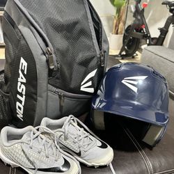 Tee Ball Cleats Helmet And Backpack