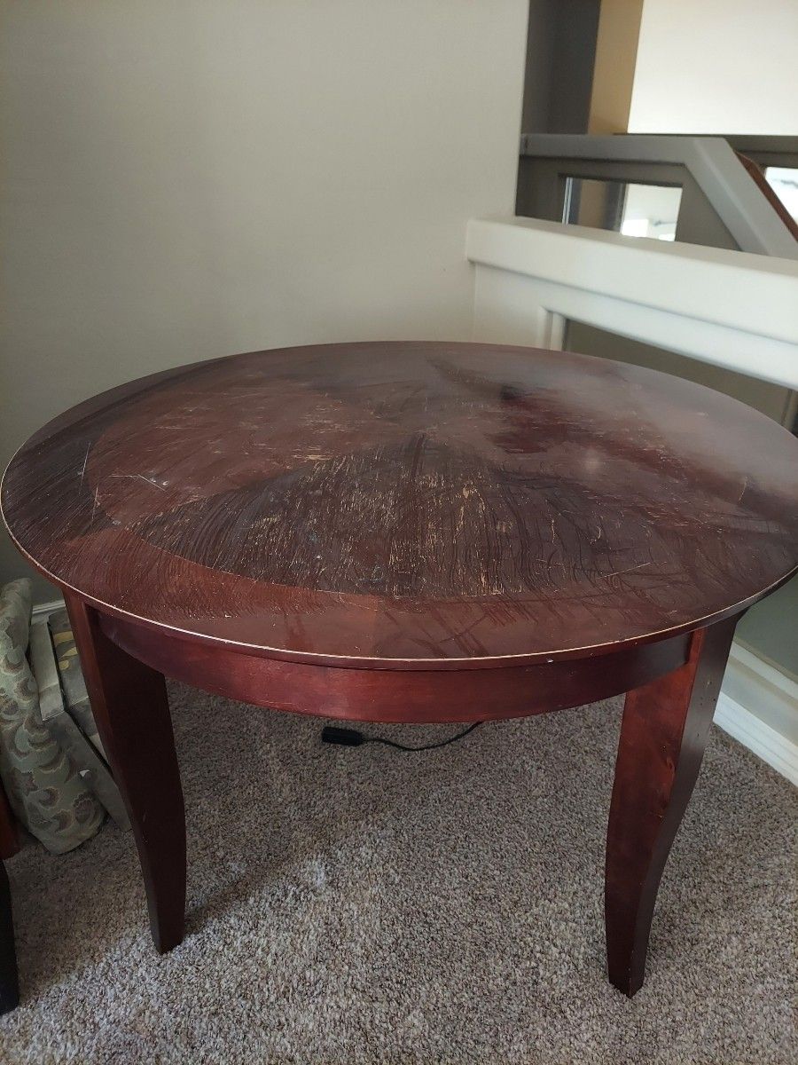 Mahogany Color Solid Wood Dining Table