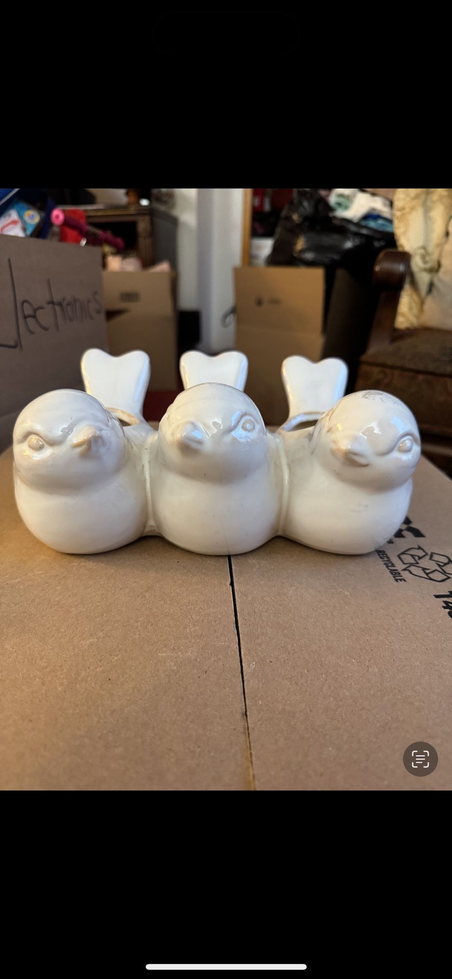 Vintage Ceramic Bird Planter Trio – Decorative Garden or Home Accent”