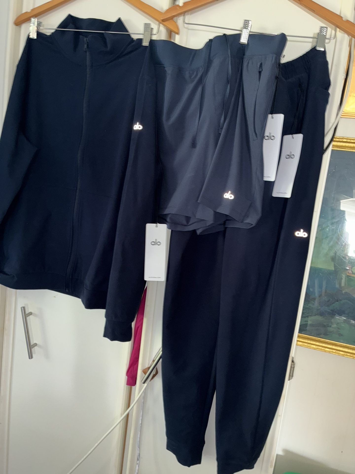 Alo Blue Kit(3 Items)- Conquer Max Set With Shorts Medium NWT