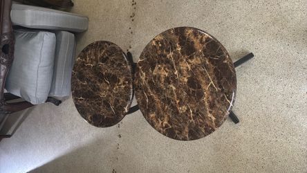 2 marble side tables