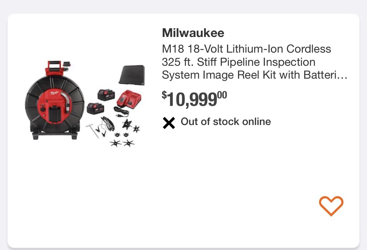 Milwaukee M18 325’ Inspection Camera